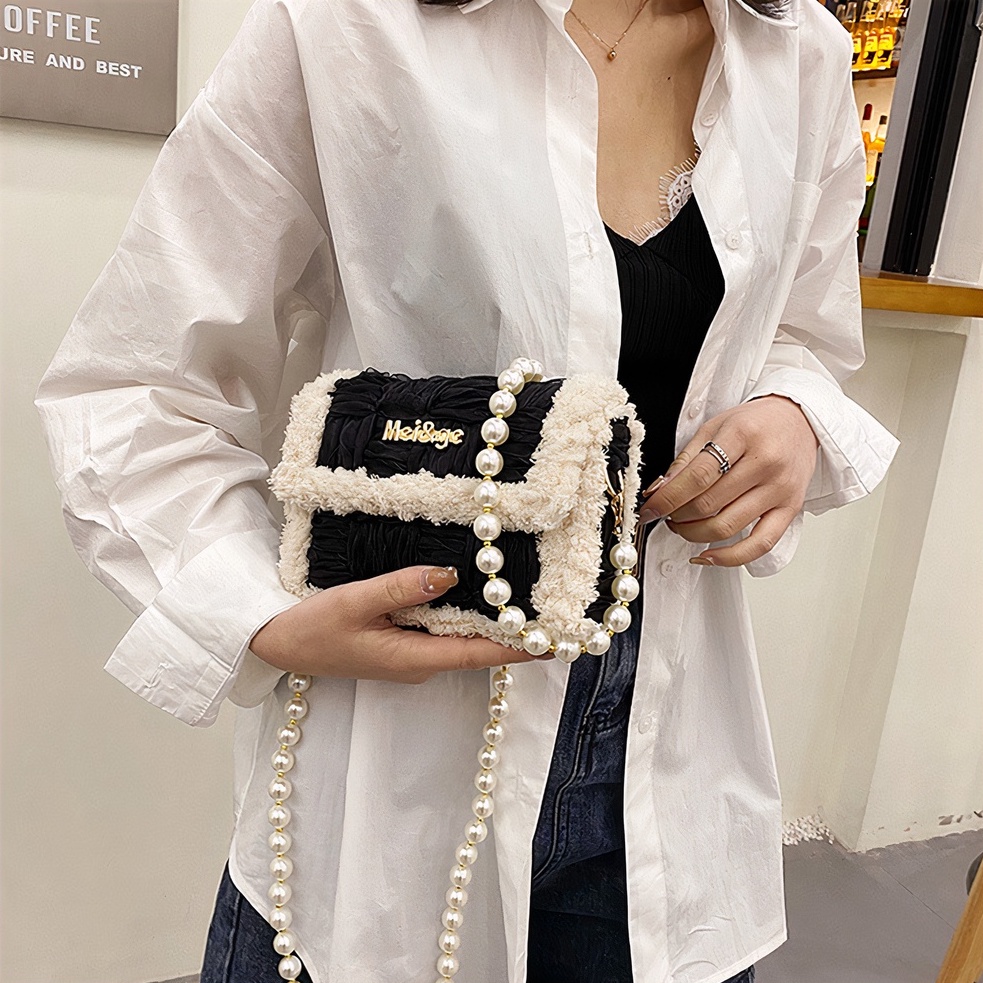 Túi handmade tự đan, túi đeo chéo ruy băng phối len thời trang Hàn Quốc - Bộ phụ kiện đầy đủ LX304