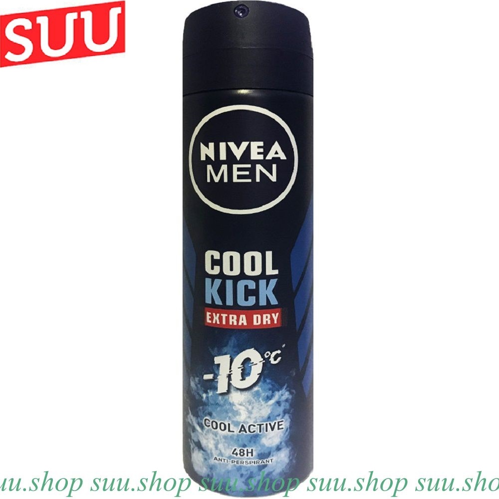 Xịt ngăn mùi Nivea Men Silver Protect 150ml Cool Kick suu.shop cam kết 100% chính hãng