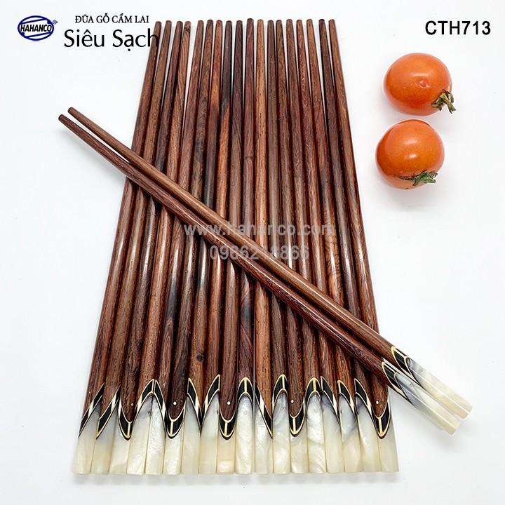 Đũa gỗ Cẩm - đầu cẩn thạch chéo (10 đôi/Hộp) Đủ mẫu đẹp/ sang trọng trên bàn ăn ❤️FREESHIP đơn &gt; 50k❤️ HAHANCO