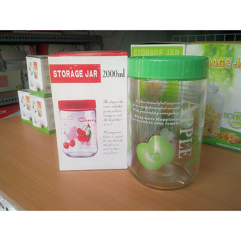 lọ(hũ) thủy tinh 2000ml