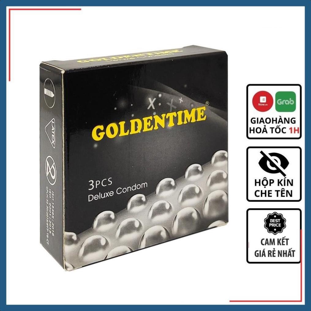 ✅ Bao cao su có gai và gân Goldentime bao cao su chống xuất tinh sớm, bcs siêu mỏng, dai, giá rẻ
