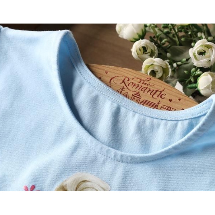 Đầm Công Chúa Elsa Mùa Hè 2023 Tay Ngắn Dành Cho Bé Gái 2-8 Tuổi