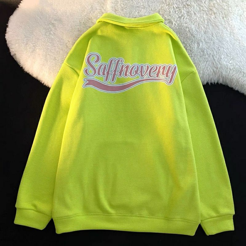 Áo sweater cổ bẻ dài tay Saffnoveny 🌲