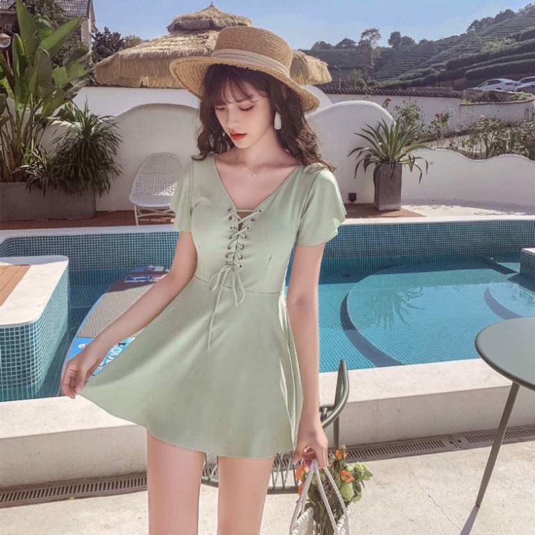 Bikini Dạng Váy LUHAZO Đan Ngực Mẫu Mới 2022 xanh 9072&amp;8116 DK3T202