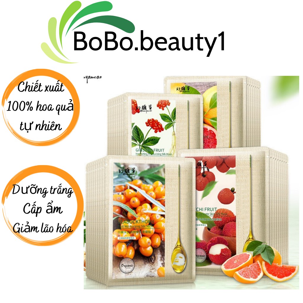 Mặt nạ giấy dưỡng trắng da cấp ẩm nước chiết xuất hoa quả HUANYANCAO nội địa Trung