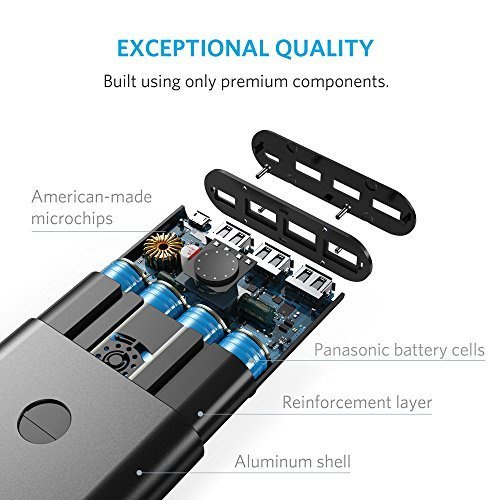 Pin Sạc Dự Phòng Anker PowerCore+ 26800mAh Hỗ Trợ Sạc Nhanh QC 2.0 - A1372 (Đen) - Hàng Chính Hãng