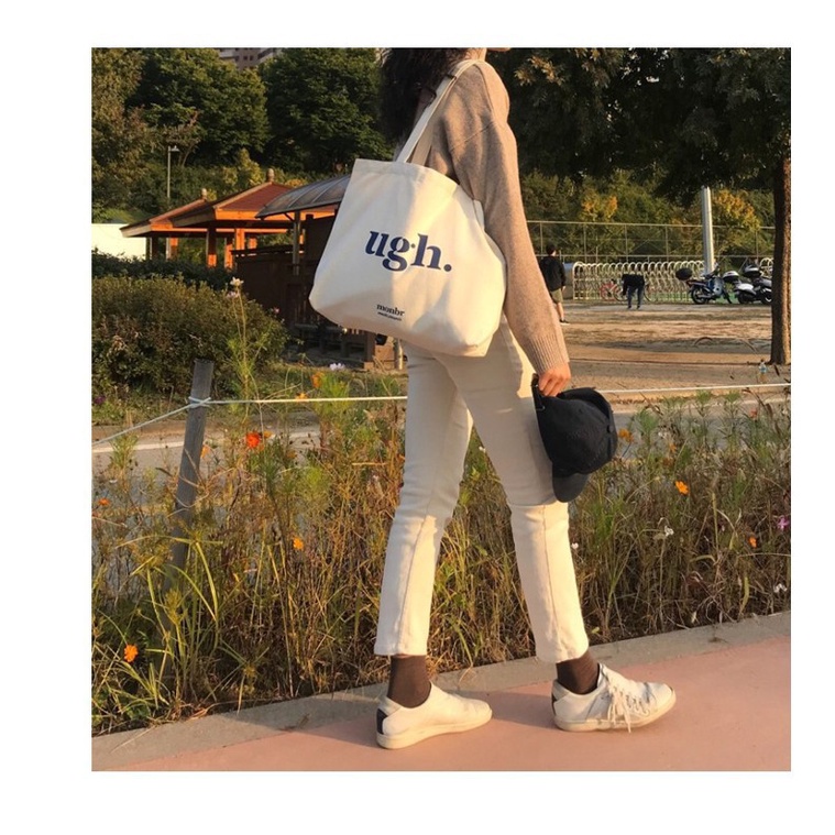 Túi Xách Nữ Tote Vải Canvas Phong Cách Hàn Quốc Đựng Laptop Đi Học Đi Chơi Đi Làm TV03