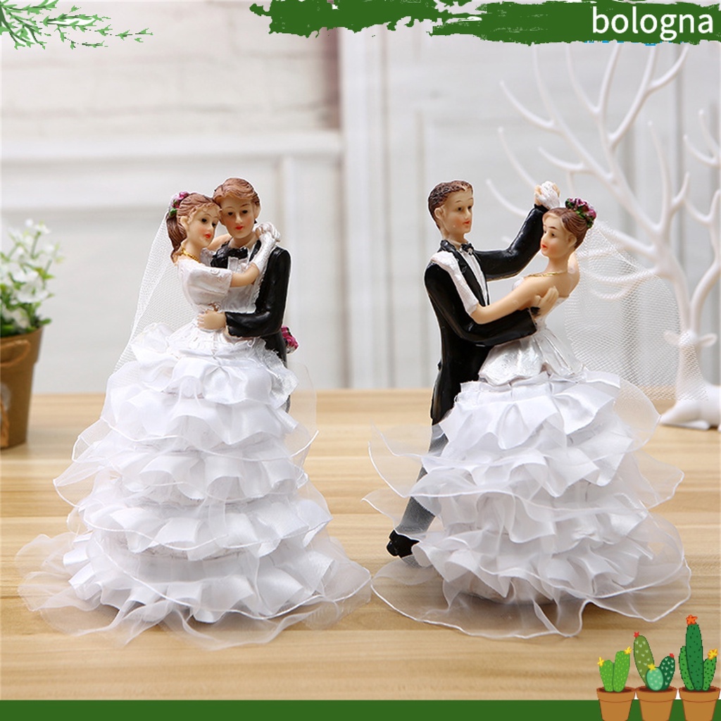 Bo- Mô Hình Cặp Đôi Búp Bê Nhựa Resin Đáng Yêu Lãng Mạn Trang Trí Bánh Kem Đám Cưới