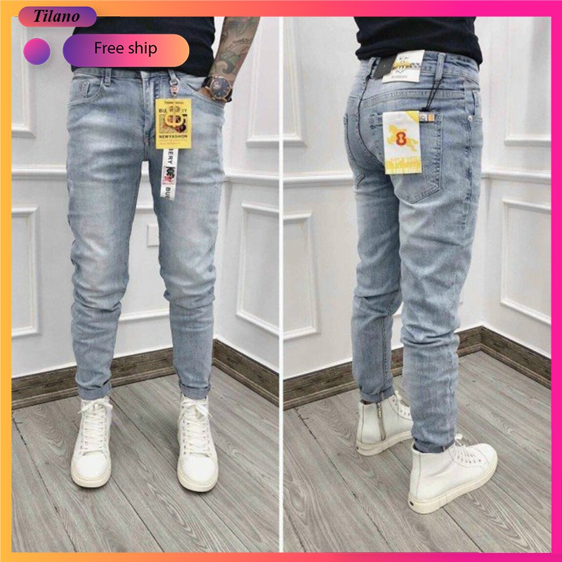 Quần Jean Nam Chất Bò Cao Cấp Hàn Quốc TILANO