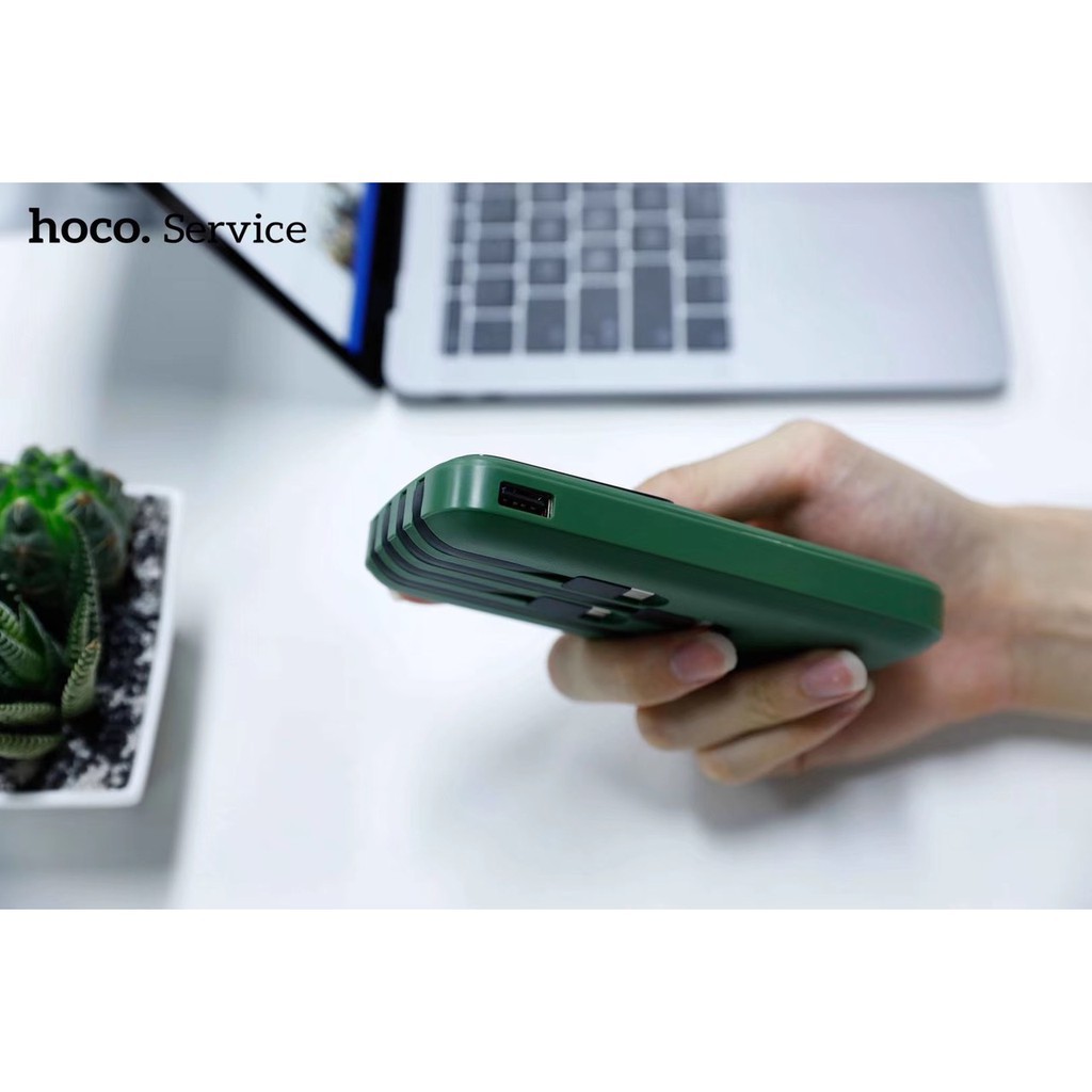 Sạc pin dự phòng Hoco DB07 -10.000mAh tích hợp dây sạc 3 đầu Lightning, Micro, Type C