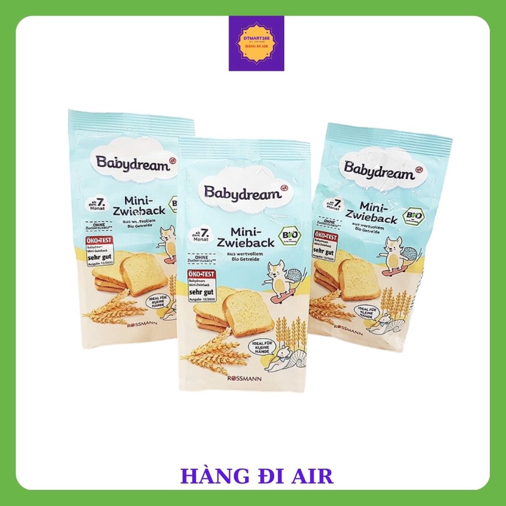 Bánh Mì Ăn Dặm Cho Bé, Bánh Mì Hữu Cơ Babydream Bio Cho Bé Từ 7 Tháng Tuổi Date 2023 (Hàng Air Đức)