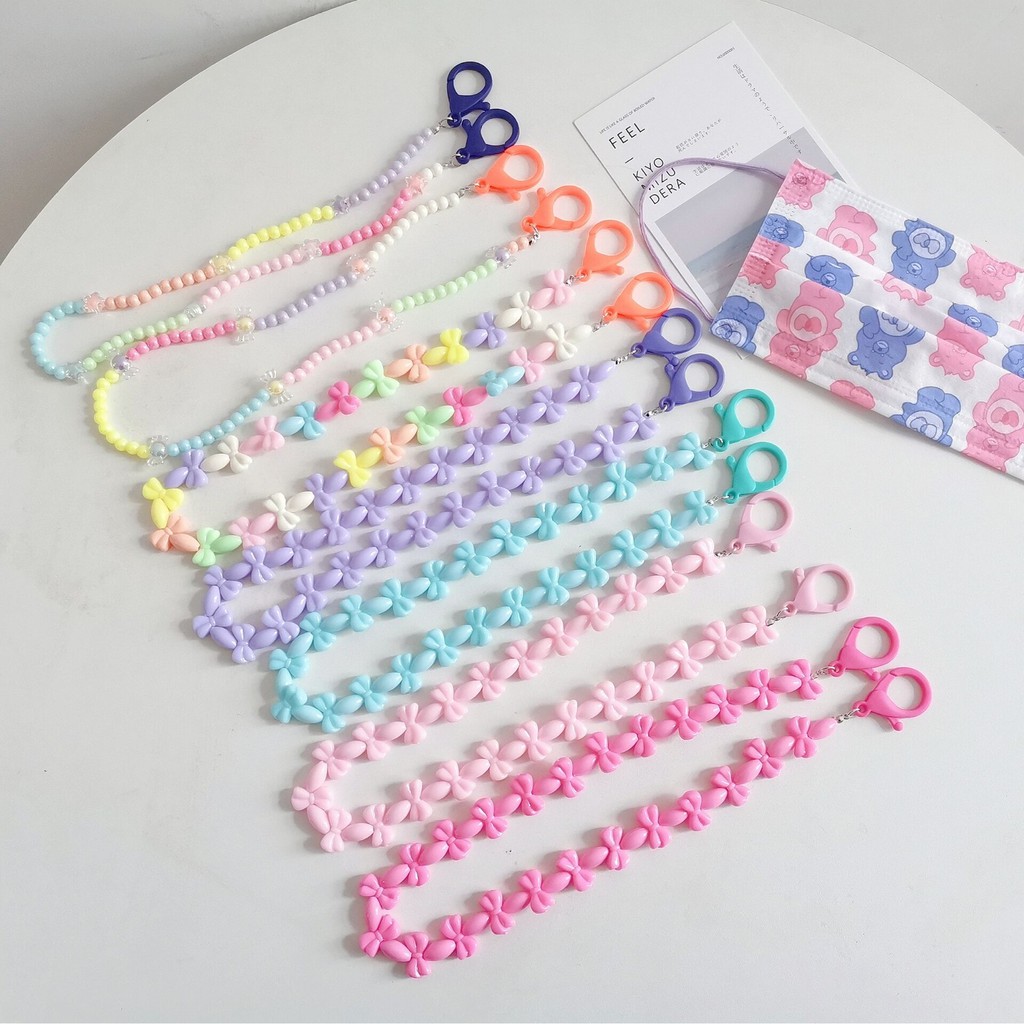 New Creative Candy Color Bow Acrylic Necklace Glasses Chain