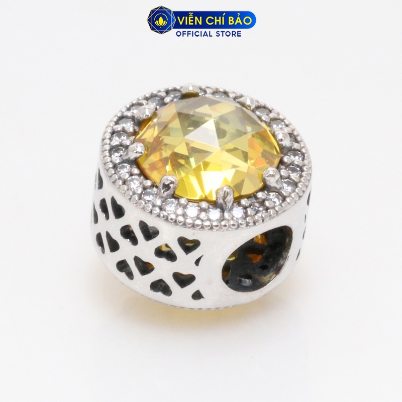 Charm bạc nữ Pandora trụ vàng chất liệu bạc 925 thời trang phụ kiện trang sức nữ Viễn Chí Bảo A000058