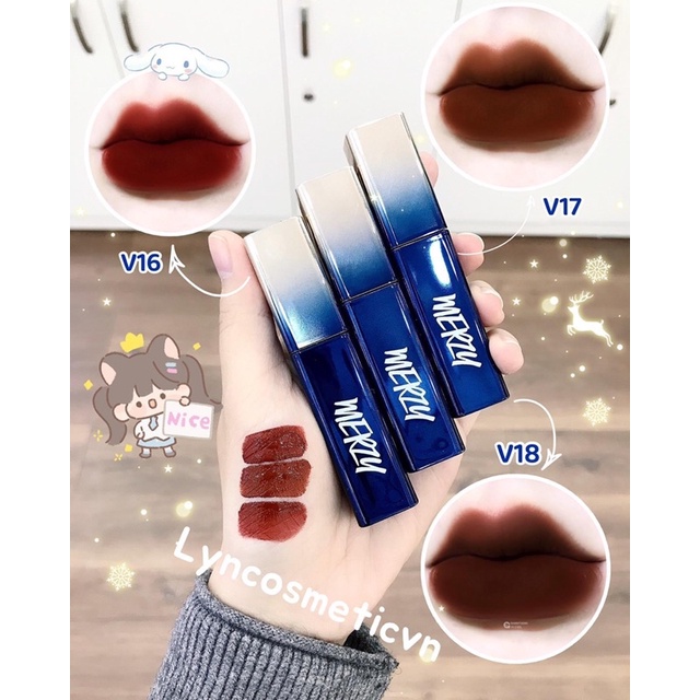 SON MERZY VELVET TINT VỎ XANH V17 ĐỎ GẠCH