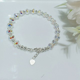 Lắc tay em bé 💖- Lắc tay pha lê Siêu hot lấp lánh ánh 7 màu đẹp bạc 925 cao cấp