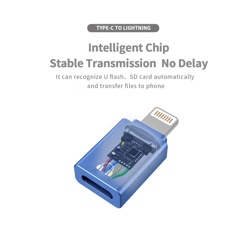Đầu Đọc OTG Thẻ Nhớ Chuyển Đổi 8pin Sang Usb Type C Cho ip