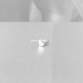 Khuyên tai bạc Grace - Tim nụ to Heart 5 Stud