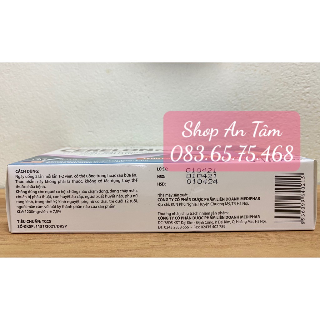 Viên uống bổ não Cerelon Forte Giúp bổ sung dưỡng chất cho não , tăng cường lưu thông máu, phòng ngừa tai biến