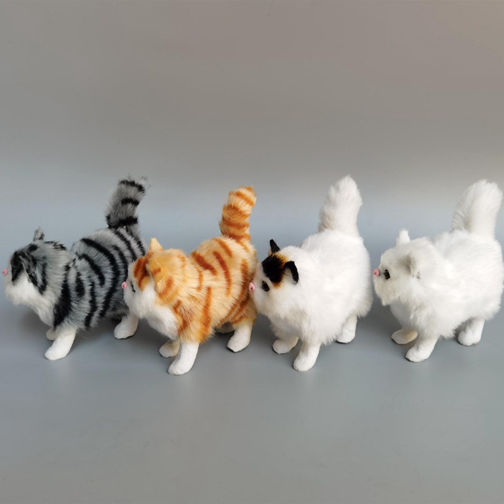 Mèo Nhồi Bông Mềm Mại Sống Động Như Thật Dùng Trang Trí Nhà Cửa