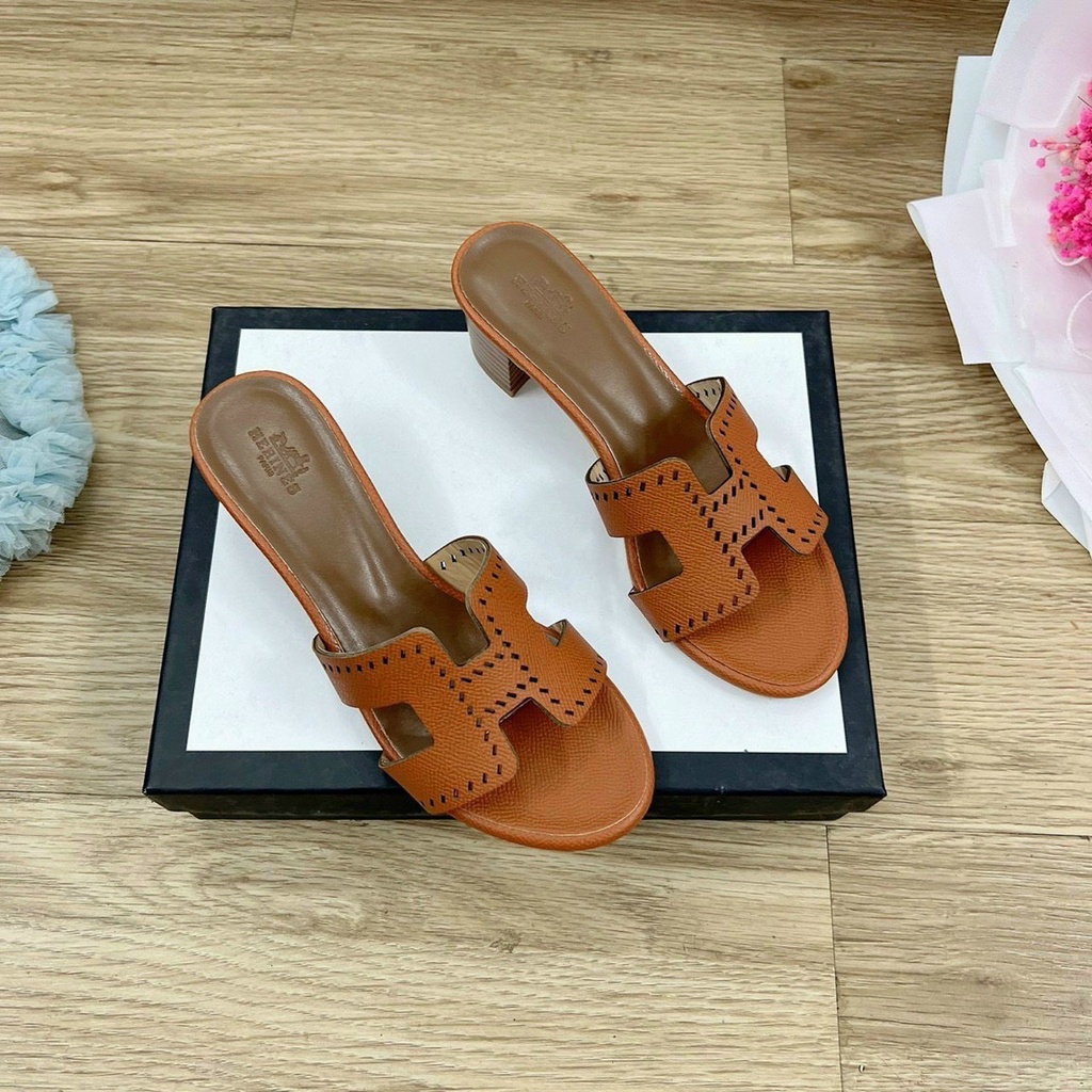 % ẢNH THẬT Guốc cao 5cm quai chữ H da sang đẹp ,hàng bao chuẩn bền đẹp