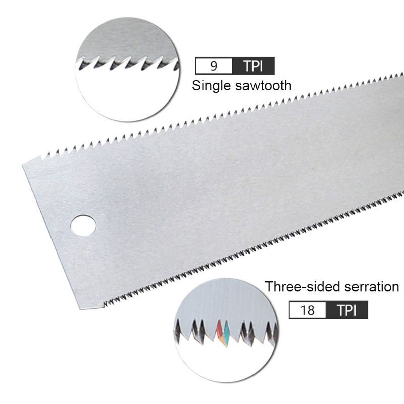 Cưa cầm tay bằng thép SK5 khung bằng nhựa thiết kế 3 viền răng cưa dùng gia công đồ gỗ tiện dụng