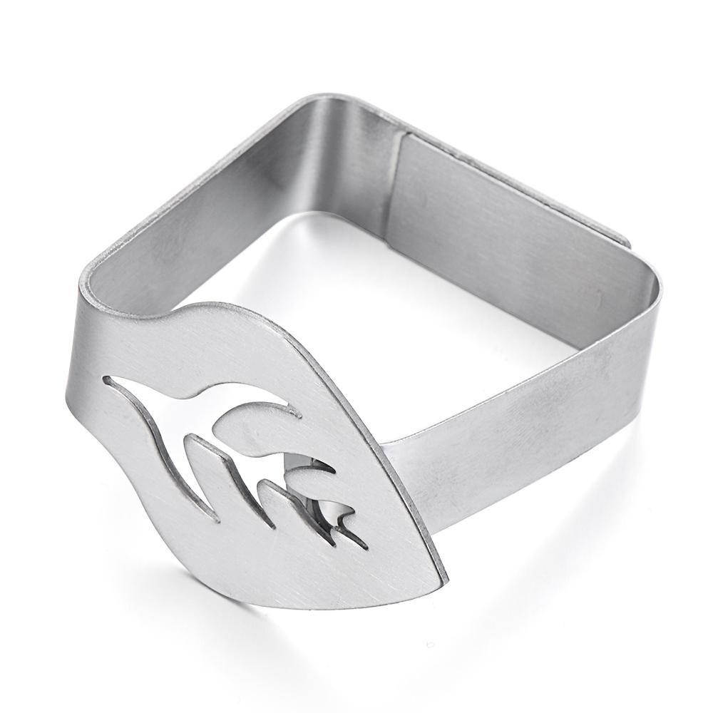 1 / 4 Kẹp Khăn Trải Bàn Bằng Thép Không Gỉ Hình Chiếc Lá