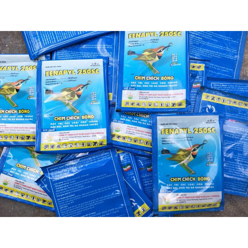 Chế phẩm diệt sâu đã kháng thuốc FENAPYL 250SC diệt sâu xanh da láng sâu tơ sâu lông sâu cuốn lá sâu đục quả sâu keo