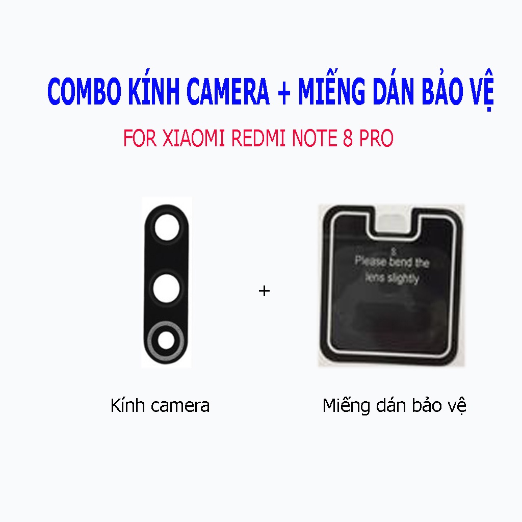 Kính camera Xiaomi Redmi Note 8 Pro / Note9S/ K20/ K20 Pro / K30 kèm miếng dán bảo vệ