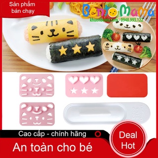 [Cao cấp] Bộ khuôn ép cơm bento Mèo sushi kèm tấm cắt trang trí