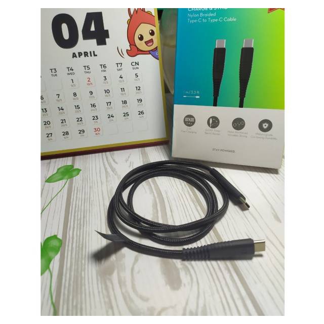 Cáp Sạc RAVPower RP-CB047 type c dài 1m, Sạc Nhanh , Cáp Dù, Bảo hành 18 tháng