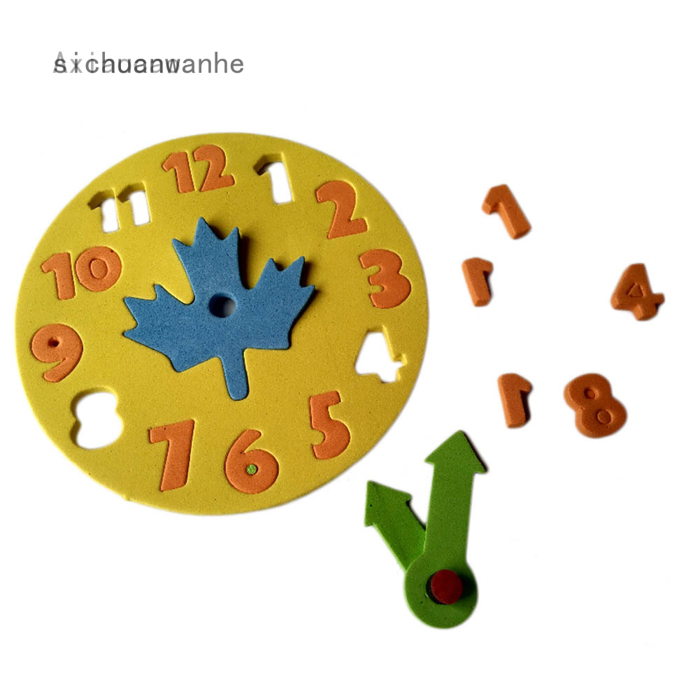 Đồng Hồ Xếp Hình Bằng Xốp Eva Màu Sắc Ngẫu Nhiên Giáo Dục Sớm Cho Bé Mẫu Giáo