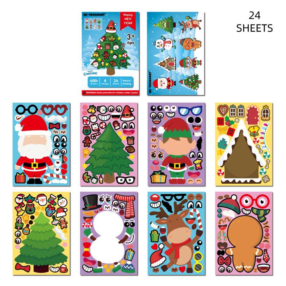 Miếng Dán Kính Họa Tiết Giáng Sinh Trang Trí Thủ Công Tái Sử Dụng Được