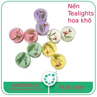 Nến tealight (hộp 10 viên) cao cấp LEE'S HOME/ Tealight Candles handmade, giúp thư giãn giảm stress