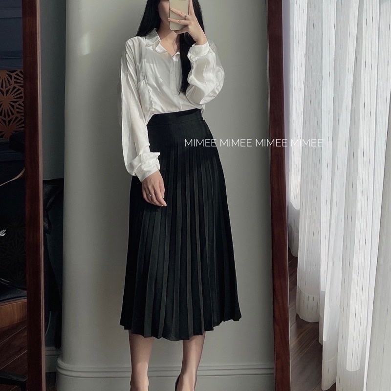 Áo somi trắng oversize form rộng chất mát