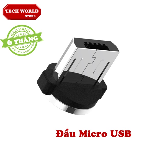 Đầu Cắm Micro USB Từ Tính Tech World Đầu Type-C Cáp Cho AM17 AM23 AM30 AM33 AM51 AM67 AM68 AM70 Dành Cho iOS Samsung