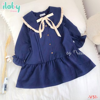 Váy cho bé gái ILABY đuôi cá phối cổ nơ điệu đà [10IG04890721]