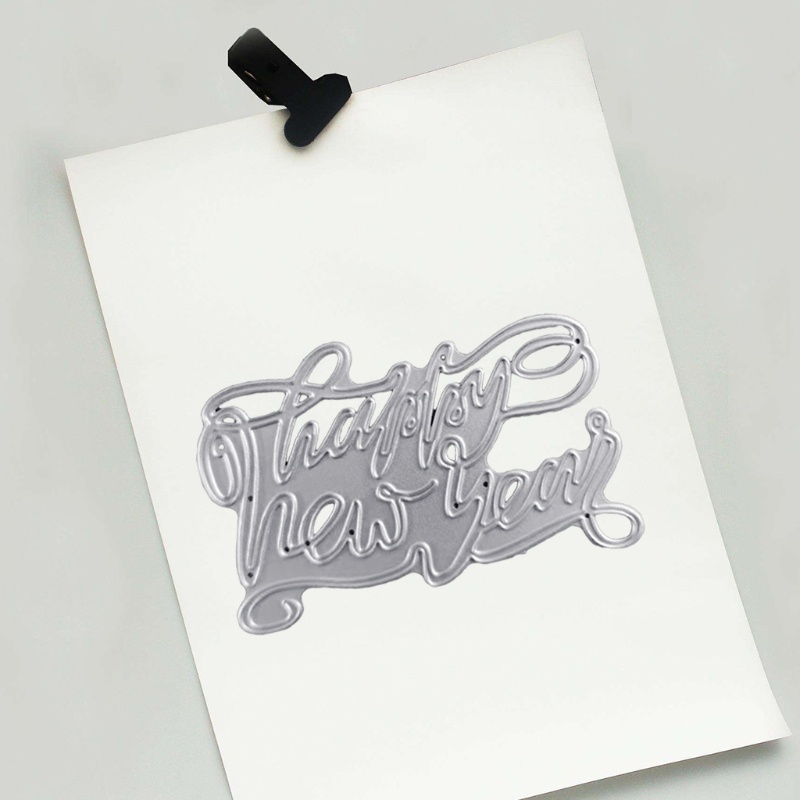 Khuôn cắt giấy làm từ kim loại hình chúc mừng năm mới trang trí scrapbook