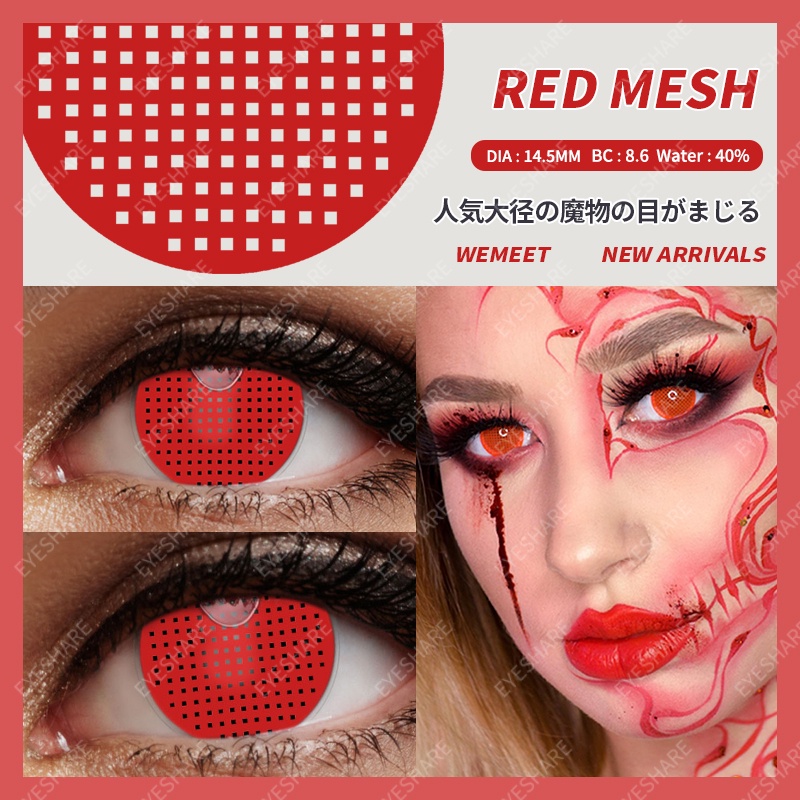 D'ORELLA 1 Cặp NARUTO Phim Hoạt Hình Naruto Cosplay Mắt Mỹ Phẩm Kính áp tròng đầy màu sắc Kính áp tròng Halloween Điên kính Màu mắt Mắt đỏ Kính áp tròng Phụ kiện anime cho mắt