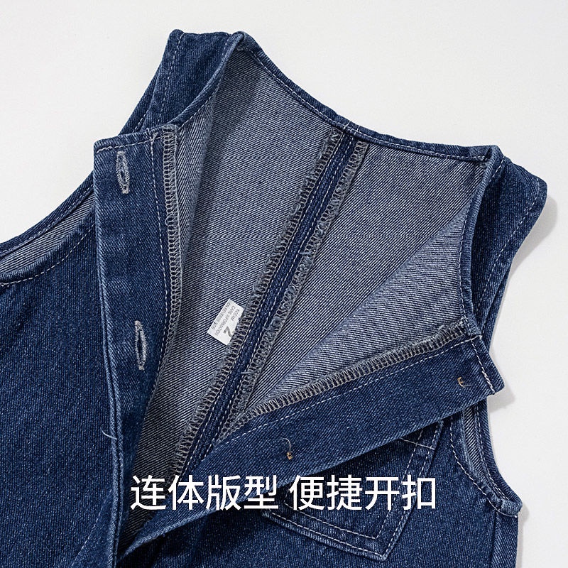 Quần Yếm Denim Một Mảnh Phong Cách Nhật Hàn Nhật Bản Mới Cho Bé Trai Bé Gái 0-3 Tuổi