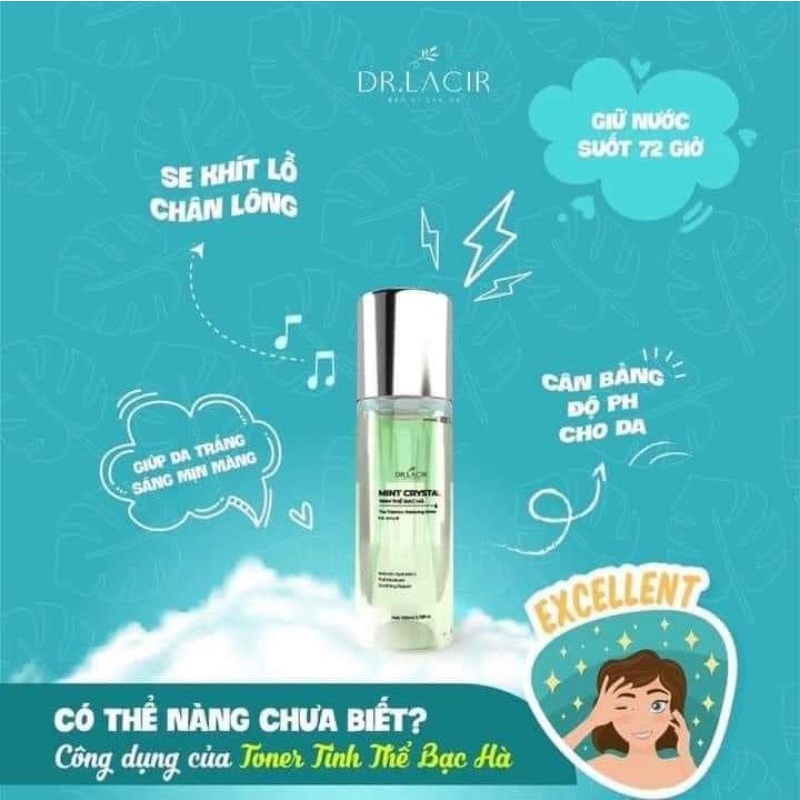 Toner Tinh Thể Bạc Hà Mint Crystal Dr.Lacir 100ml