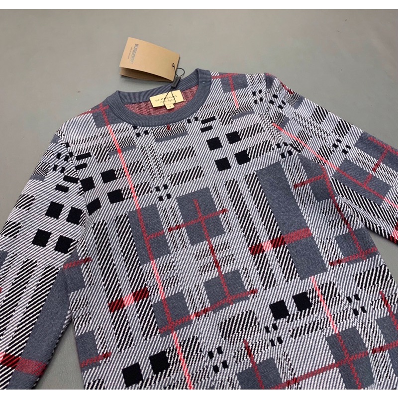 ÁO LEN BURBERRY VINTAGE CHECK ÁO LEN KẺ Ô PHỐI CHẤT