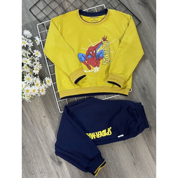 {12-20kg} Bộ nỉ da cá dài tay bé trai size nhí (hàng bán shop)