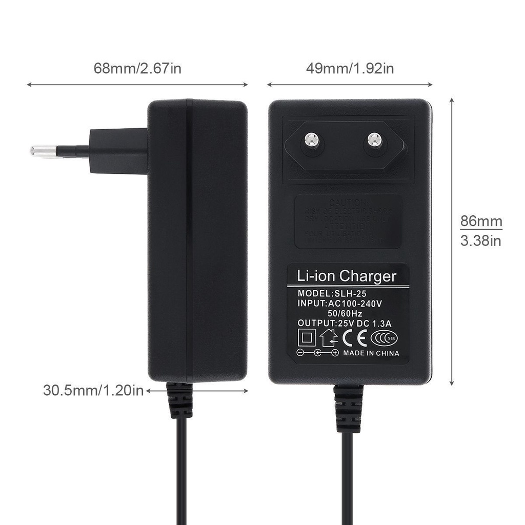 Bộ Sạc Pin Li-ion 100-240V DC 25V Đa Năng