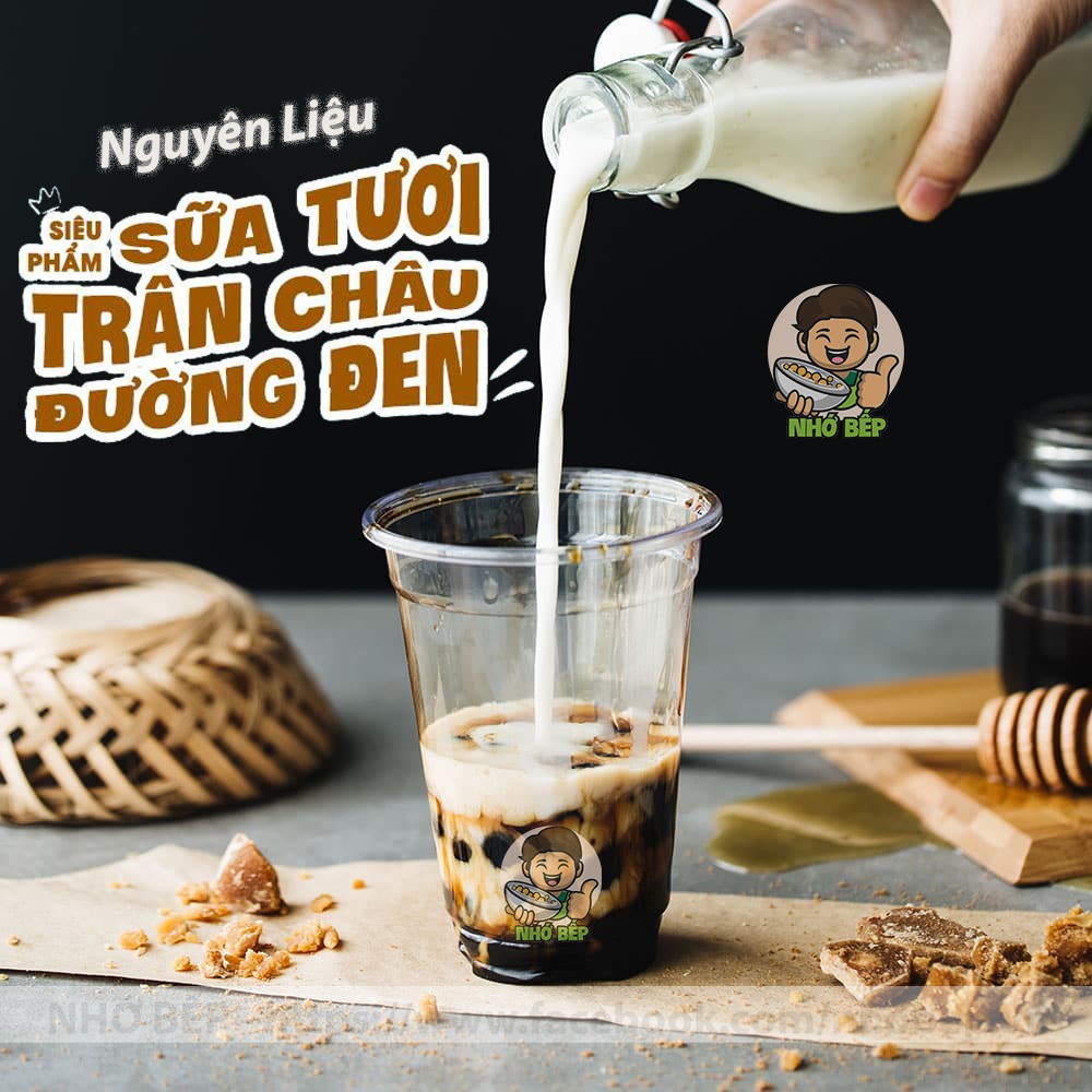Set Sữa Tươi Trân Châu Đường Đen  Tặng Kèm Công Thức