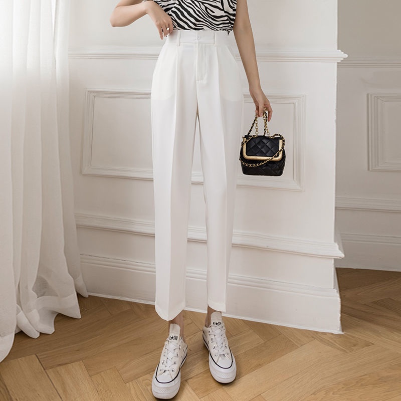 Quần ống suông IELGY lưng cao màu trơn thân thiện với làn da cho nữ