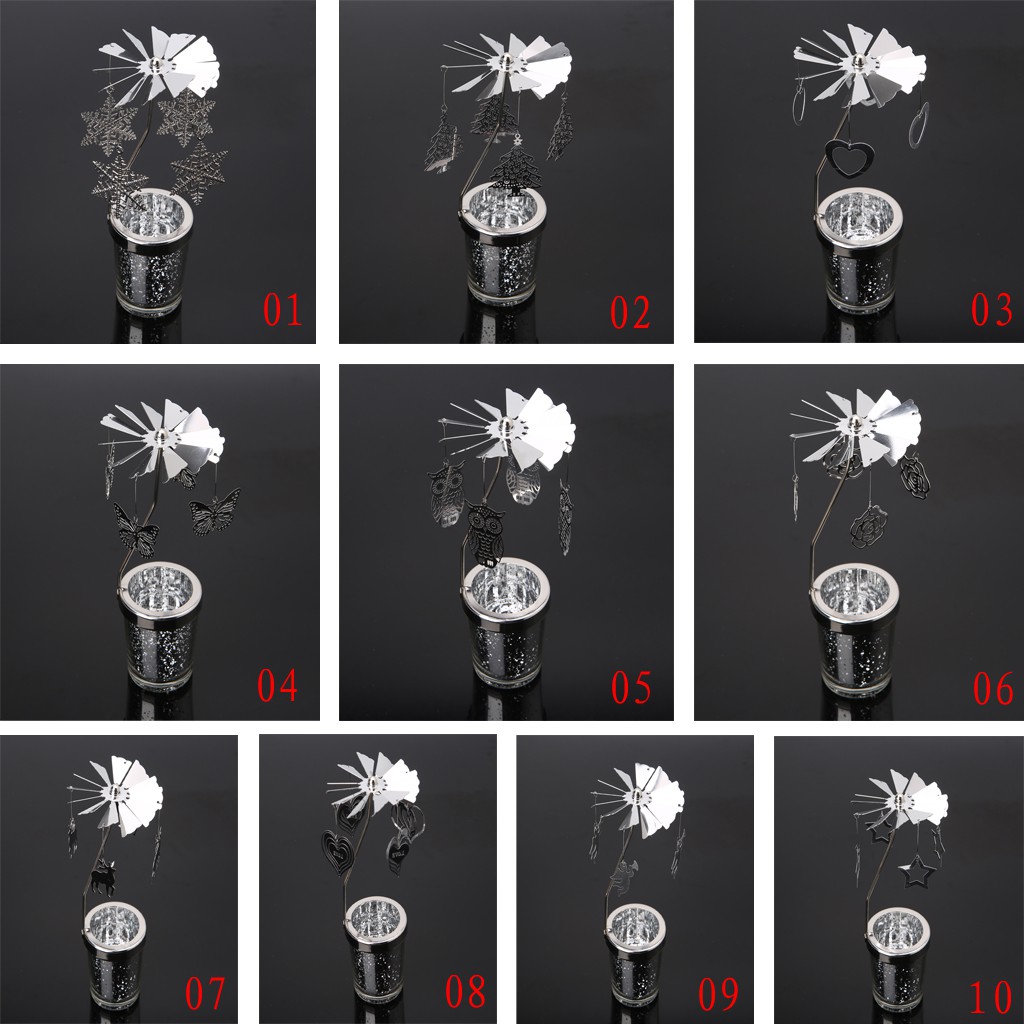 Đế nến kim loại hình vòng xoay ngựa