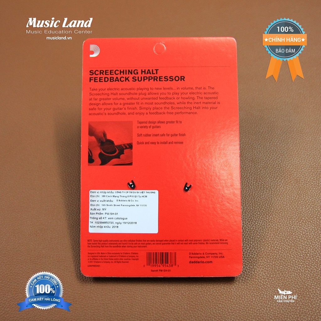 Miếng Bịt Thùng Đàn Guitar Acoustic D’Addario Planet Waves PW-SH-01 – Chính Hãng