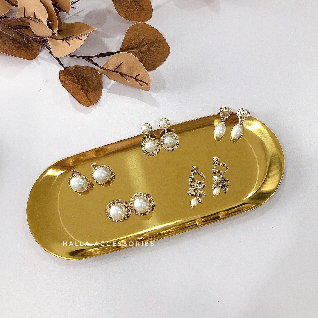 Khuyên tai chuôi Bạc S925 mặt trái tim đính ngọc HALLA BT124