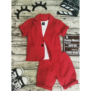 Set Bộ Vest Bé Trai Kèm Cavat siêu yêu