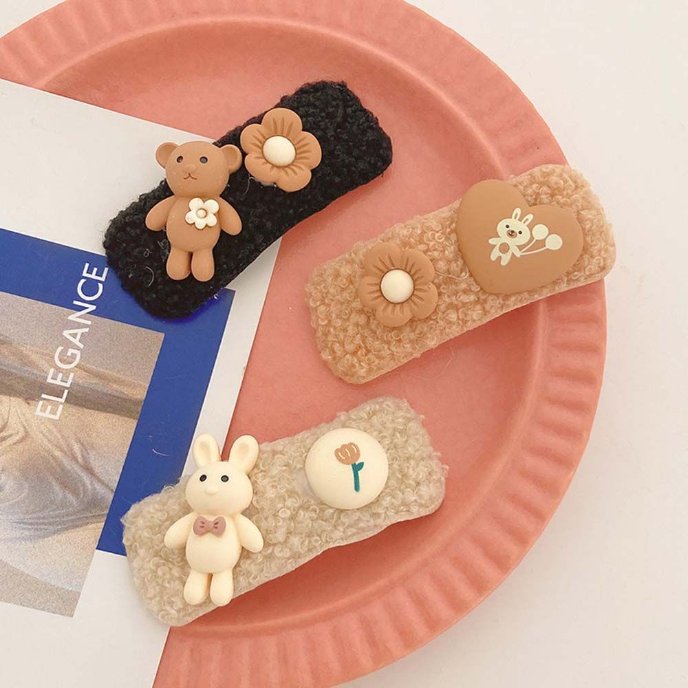 Kẹp tóc BB hình gấu bông dễ thương ngộ nghĩnh phong cách Hàn Quốc cho nữ